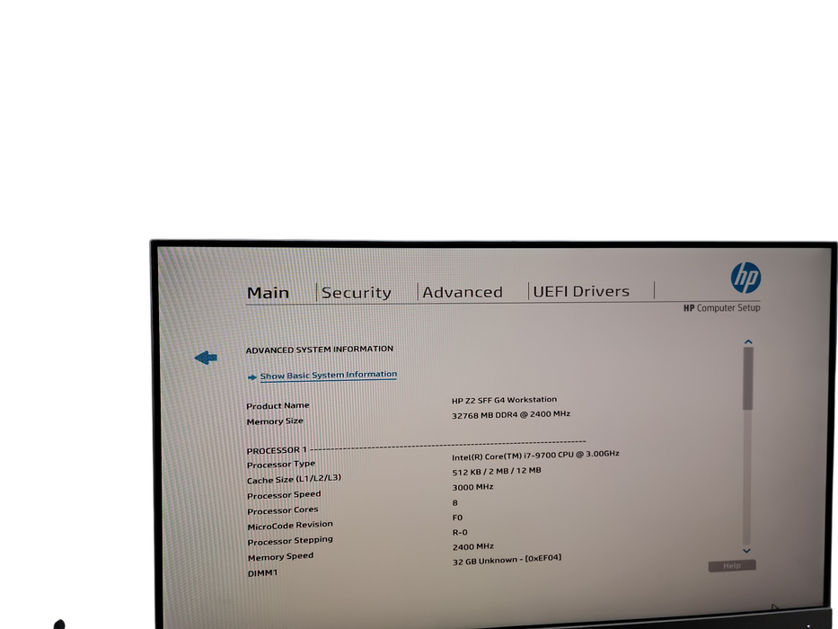 HP Z2 SFF G4 Workstation i7 -9700 @ 3.00GHz 32GB DDR4 Ram θ