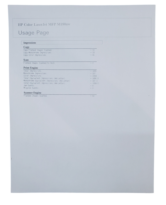 HP Color LaserJet Pro MFP M180nw w/ Toner(Very Low)