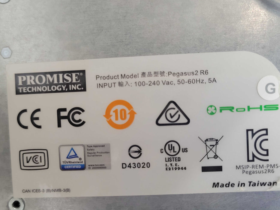 Promise Technology Pegasus 2 R6 | 6-Bay Raid Enclosure, No HDD/caddies _