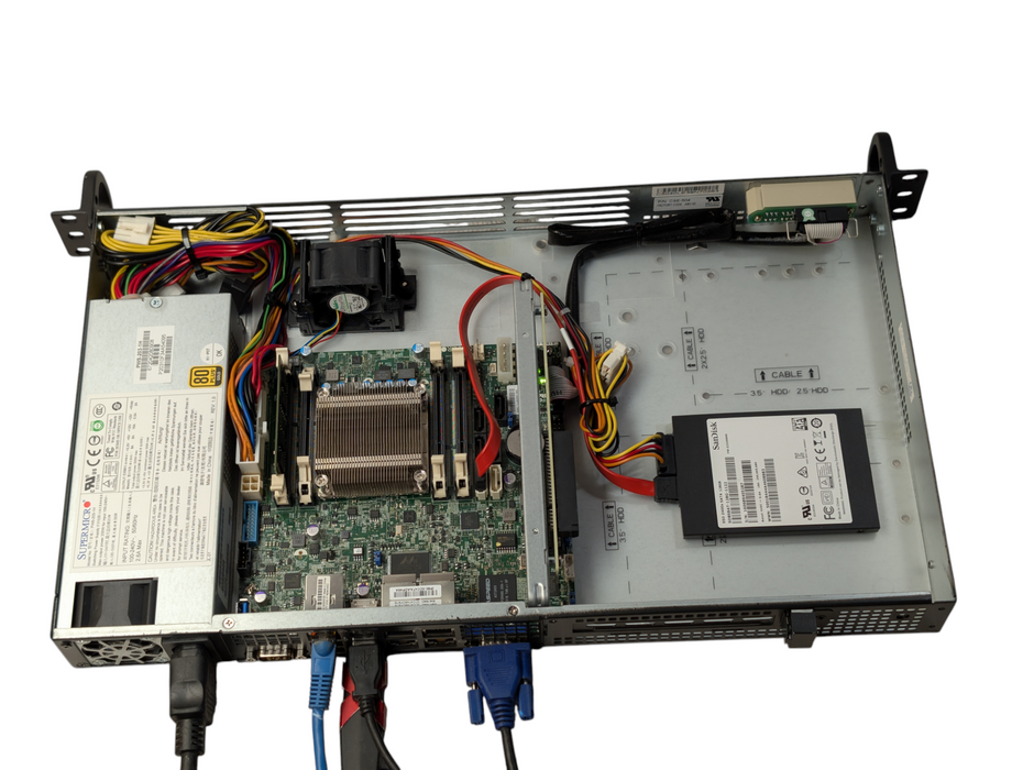 Supermicro CSE-504 Low Power Server A1SAi-2750F 8 Core 4GB RAM 128GB SSD  -
