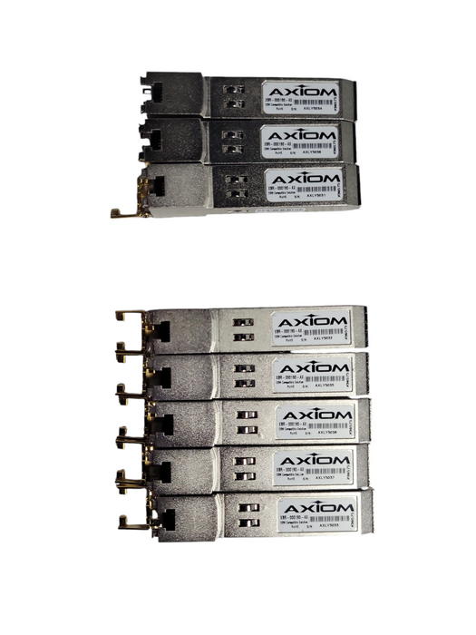 Lot of 8x Axiom XBR-000190-AX 1000Base-T SFP Transceivers, READ _