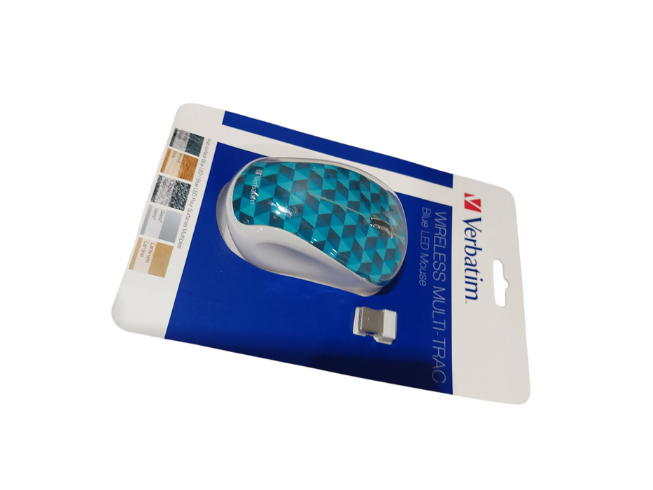 Verbatim Multi-Trac Wireless Blue LED Mouse Blue Checker ( New ) Q=