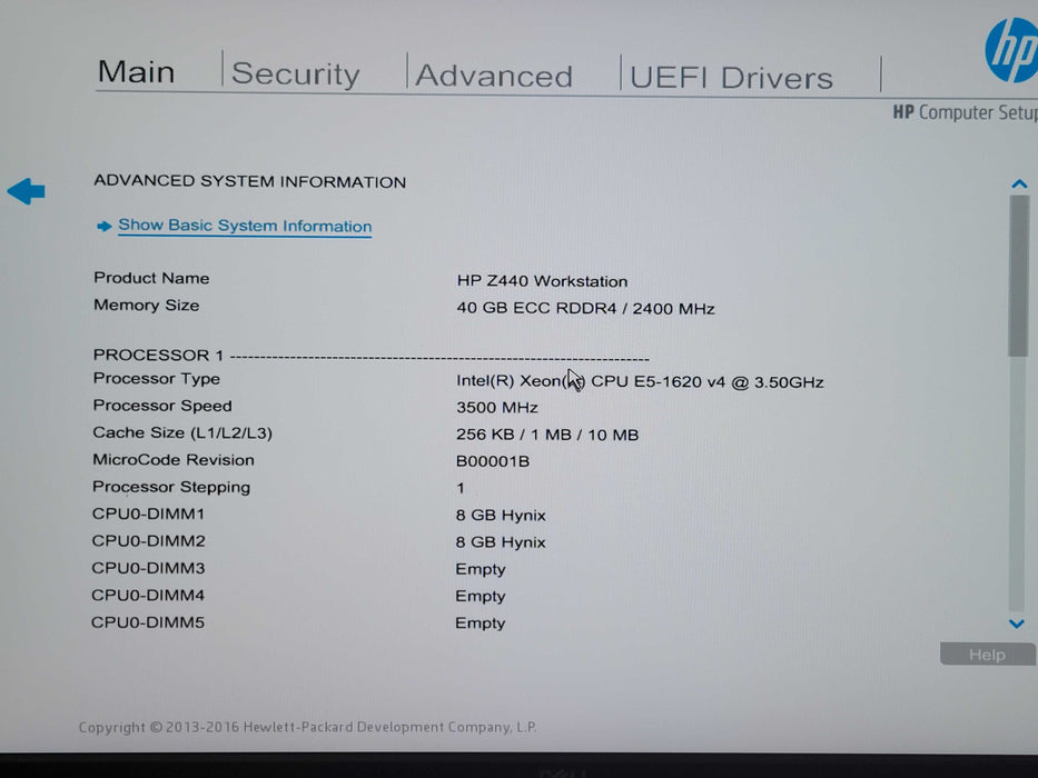 HP Z440 Workstation, Xeon E5-1620 v4 3.50GHz, 40GB DDR4, Quadro M4000 GPU,  _