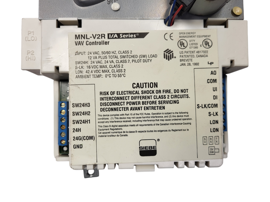 Siebe MNL-V2R; I/A Series VAV Controller READ Q$