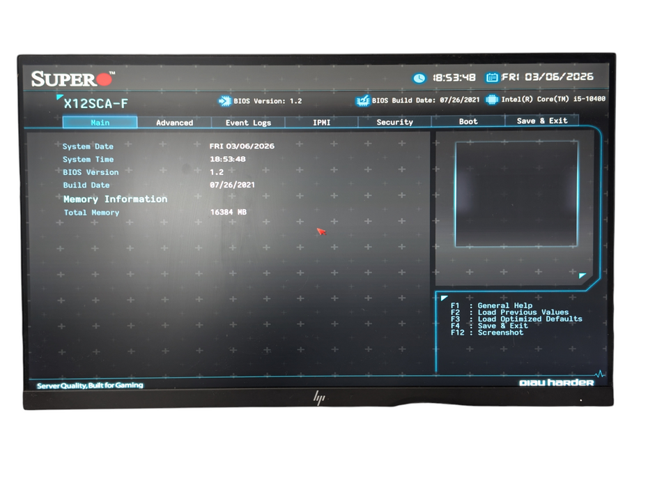 Custom rack supermicro x12sca-f intel core i5-10400 16gb ram -