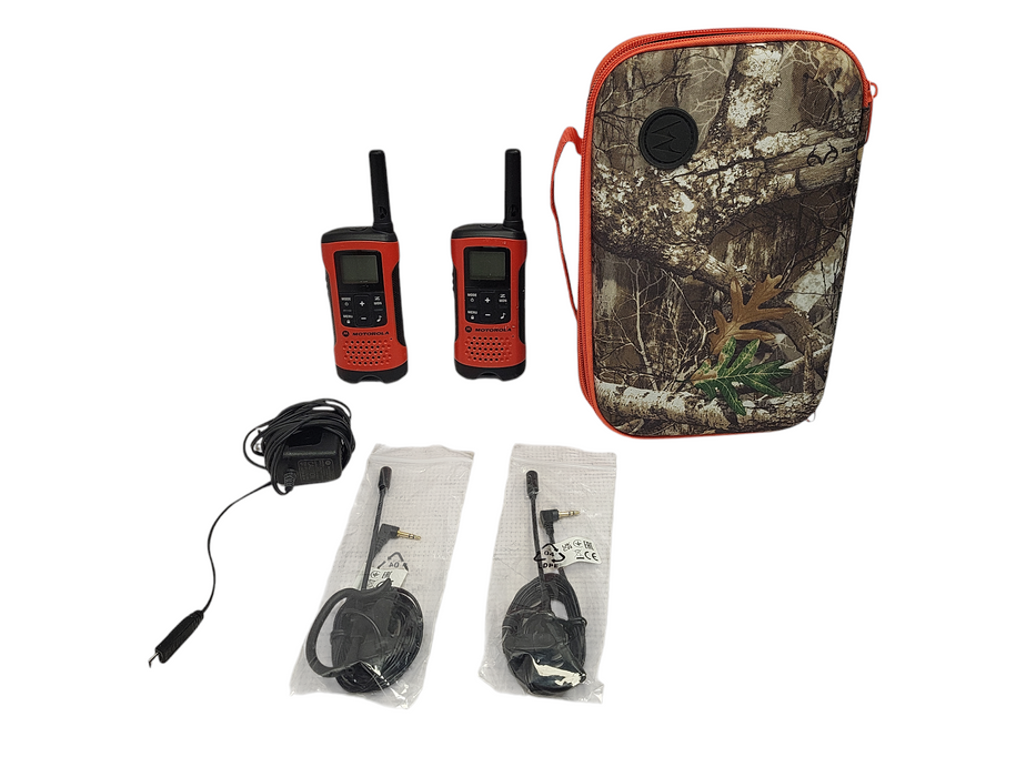 MOTOROLA T265 Rechargeable Emergency Preparedness 2-Way Radio Orange (2 Pack) Q$