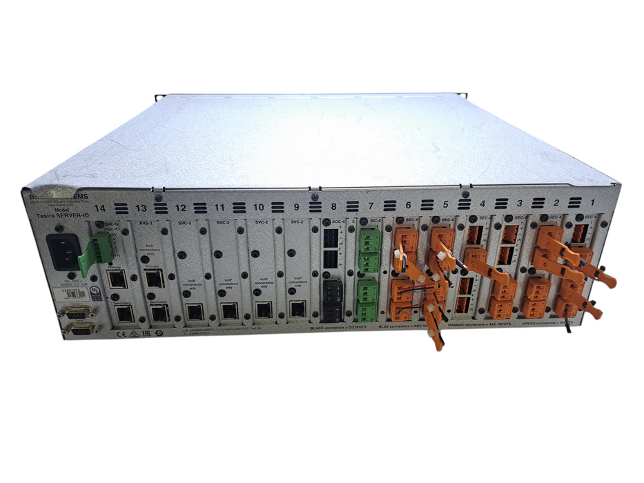 Biamp Tesira SERVER-IO Networked Audio DSP w/ 6x SEC-4, SOC/SIC, 4x SVC )