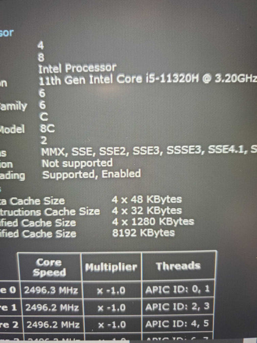 Dell Inspiron 15 5510 i5-11320H @ 3.20GHZ 16GB RAM 256GB SSD  Lap200