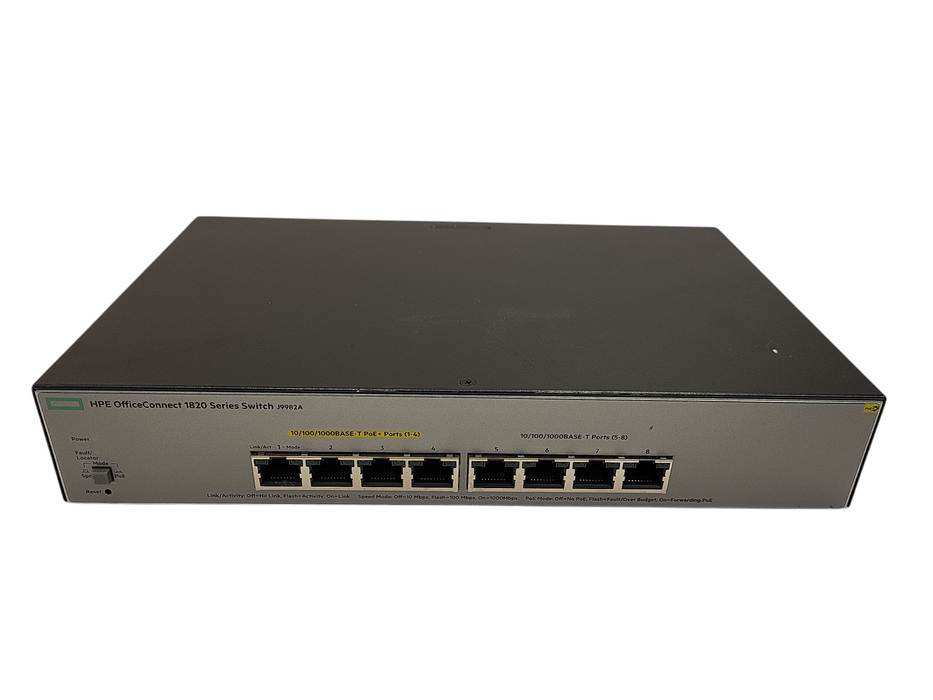 HPE 1820 8 PORT GIGABIT 4 PORTS POE+ J9982A MANAGED SWITCH ONLY $