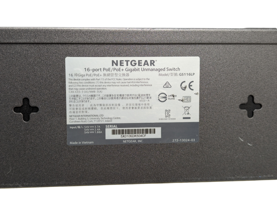 NETGEAR 16-Port PoE+ Gigabit Unmanaged Switch  -