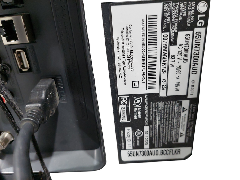 LG 65" TV Model: 65UN7300AUD No Stand  =