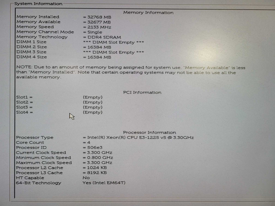 Dell PowerEdge T30 Server Intel Xeon E3-1225 v5 @ 3.3GHz 32GB  !