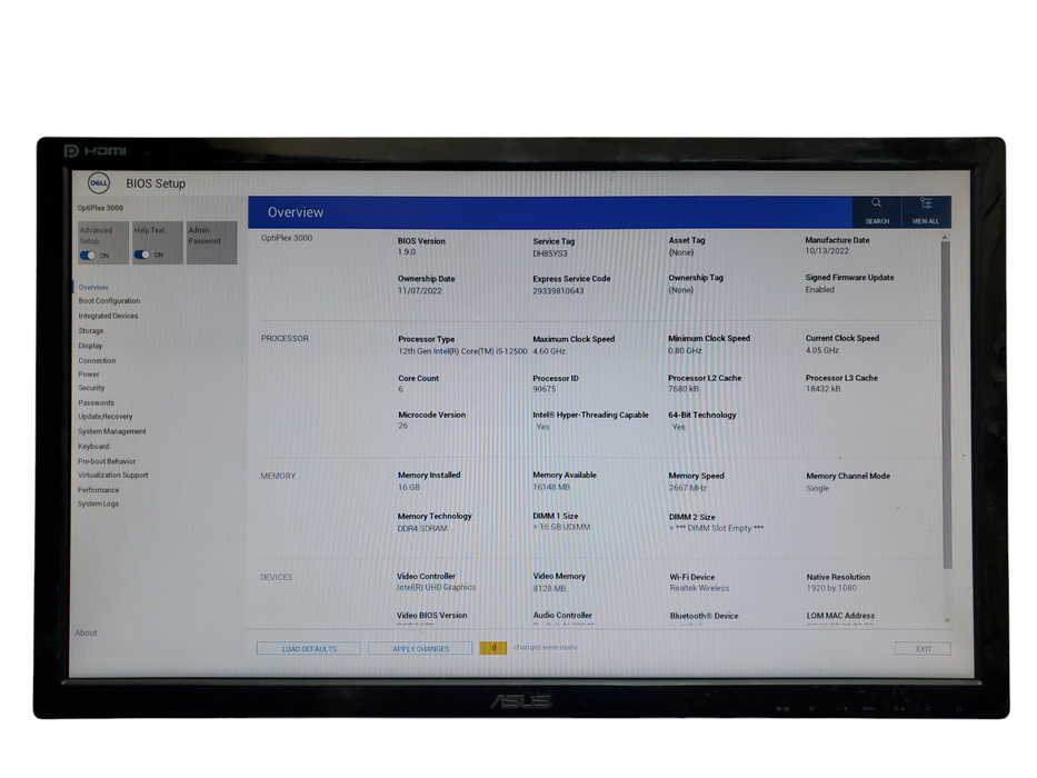 Dell OptiPlex 3000 SFF, i5-12500, 8GB DDR4, 256GB NVMe, No OS