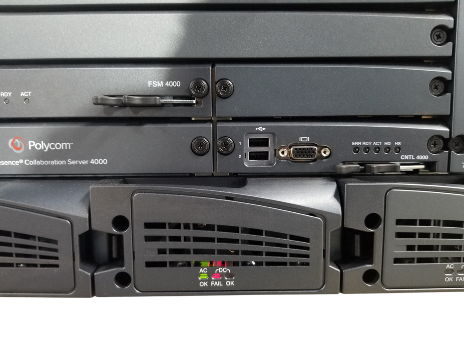 POLYCOM RMX 4000 RealPresence Collaboration Server w/Cards and PSUs *READ*