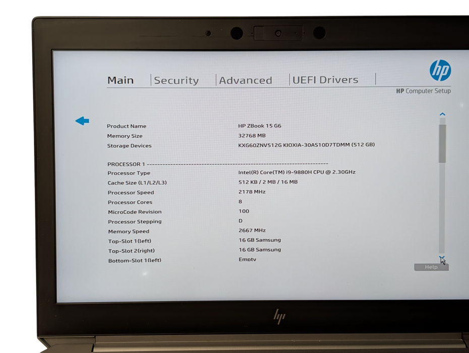 HP ZBook 15 G6 Intel Core i9-9880H 32GB RAM 512GB SSD READ  - Lap200