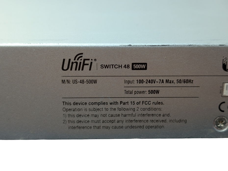 Ubiquiti UniFi 48 500W Gigabit PoE US-48-500W Managed Switch with SFP+ -