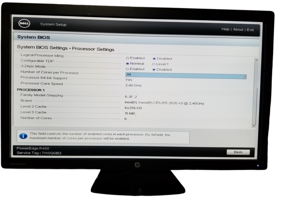 Dell Power Edge R430, 1x Xeon E5-2620v3 2.40GHz 32GB DDR4, PERC H330 Mini