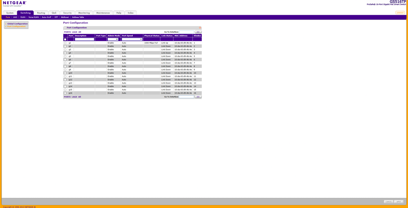 NETGEAR ProSafe GS516TP 16-Port Gigabit PoE Smart Switch