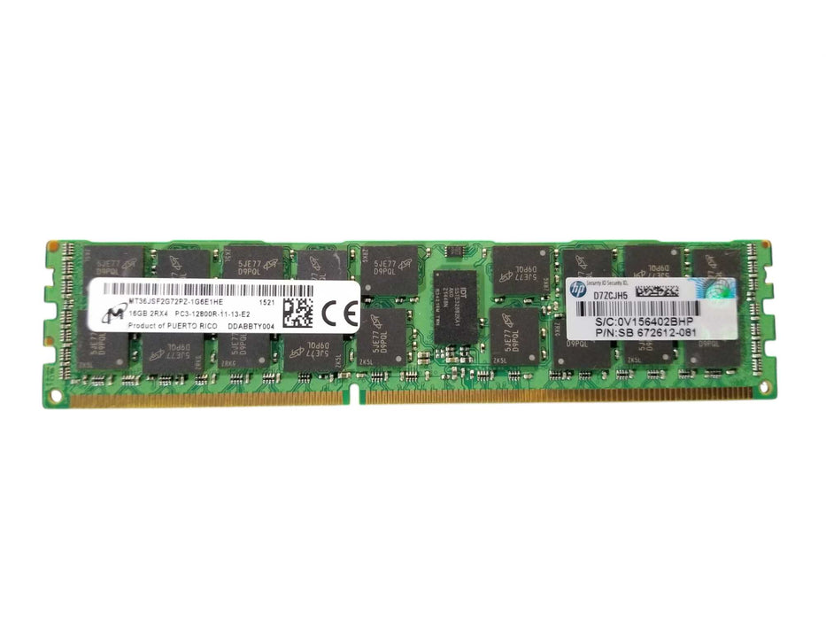Micron 16GB DDR3 2Rx4 PC3-12800R-11-13-E2 DDR3 Server RAM Q