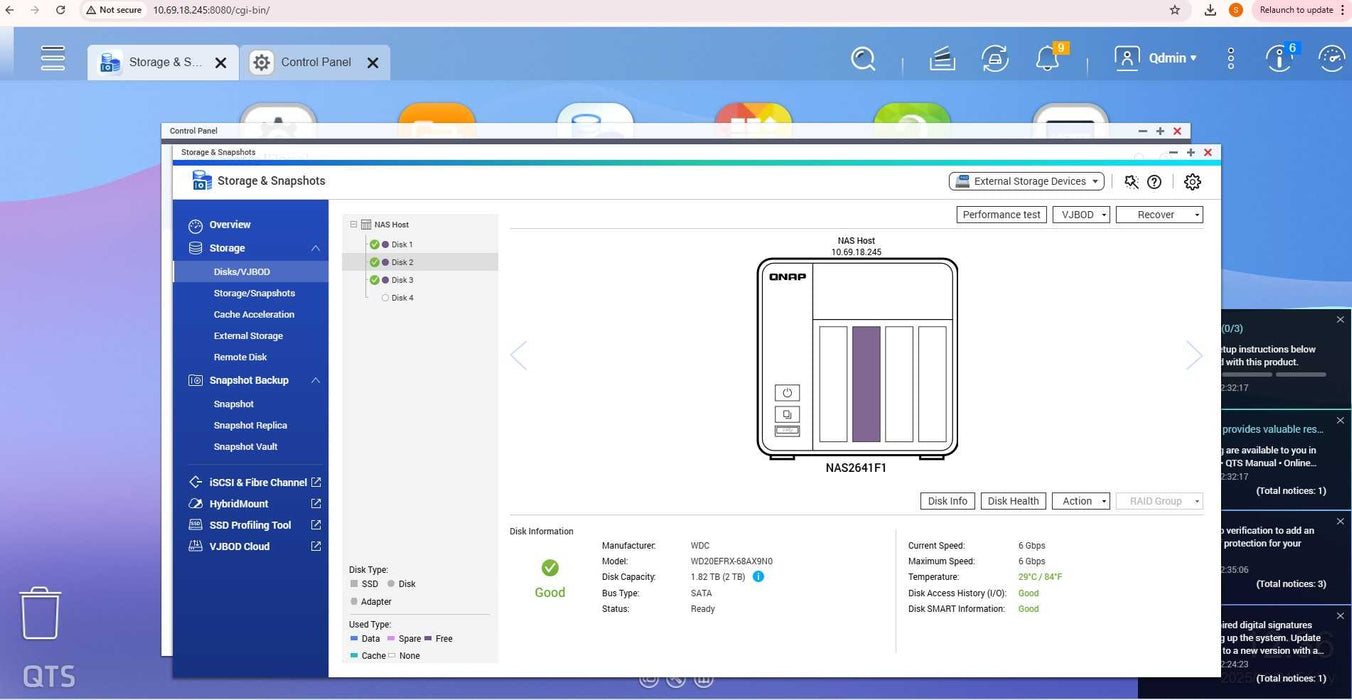 QNAP TS-453A 4-Bay NAS with 3x 2TB HDDs, READ _