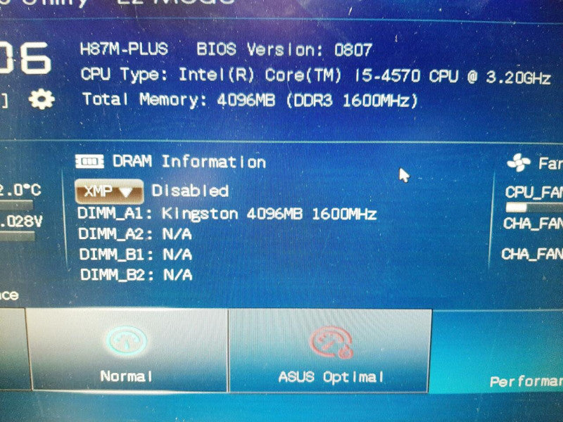 ASUS H87M-PLUS/CSM LGA1150 I5-4570 3.2GHZ/4GB, GTX 650 OC 1GB, Tested~