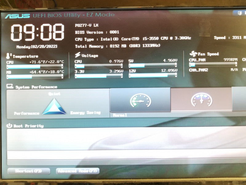 ASUS P8Z77-V LX VGA onboard Mainboard  w/ i5-3550@3.3GHz, 8GB RAM