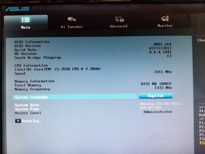 ASUS P8Z77-V LX VGA onboard Mainboard  w/ i5-3550@3.3GHz, 8GB RAM