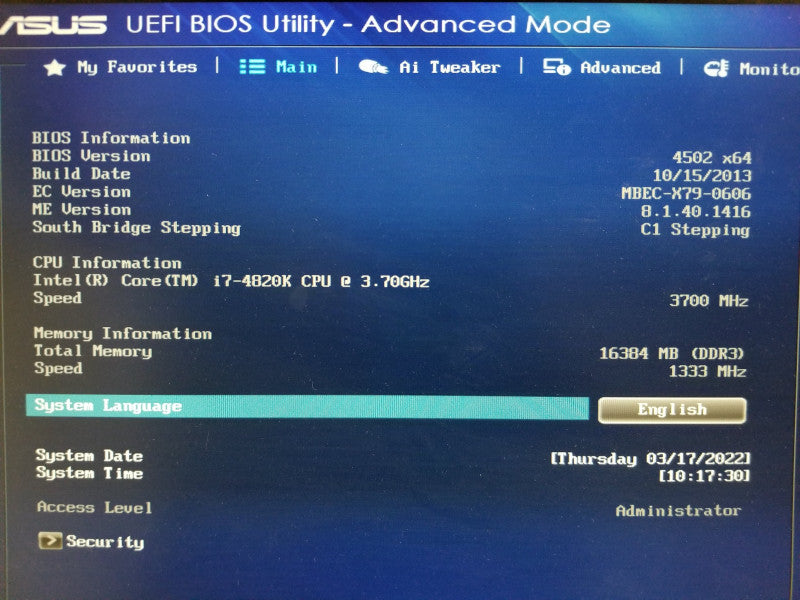ASUS Sabertooth X79 Motherboard w/ i7-4820K@3.7GHz, 16GB RAM