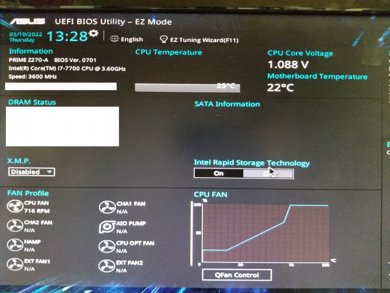 Asus Z270-A  Motherboard w/ i7-7700@3.6GHz, No RAM