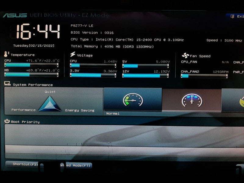 Combo ASUS P8Z77-V Motherboard w/ i5-2400 @ 3.10GHz 4GB RAM+