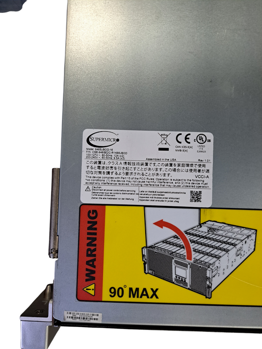 Supermicro CSE-946SE2C-R1K66JBOD | 4U 60-Bay TopLoad JBOD w/ 2x 1600W PSU )