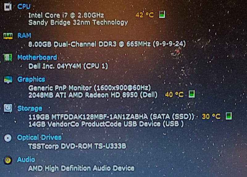 Dell Precision M6600 (No Webcam) i7-2640M 2.8GHz 8GB RAM 128GB SSD 17.3\\"