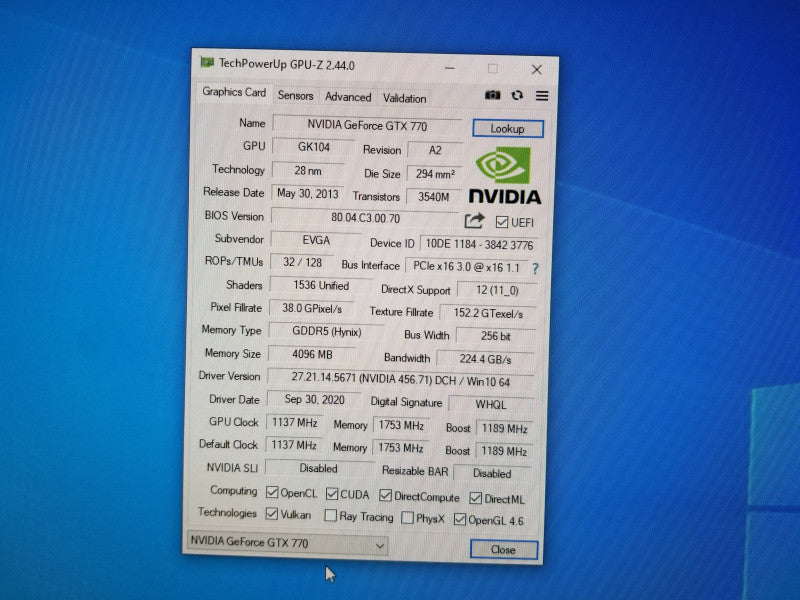 Evga GTX770 04G-P4-3776-KR GeForce 4GB GDDR5