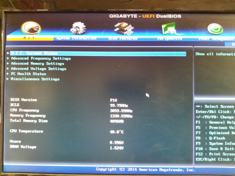 Gigabyte GA-B85M-D3H Motherboard w/ i5-4440@3.1GHz, 4GB RAM, No CPU FAN