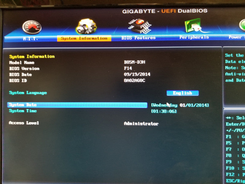Gigabyte GA-B85M-D3H Motherboard w/ i5-4440@3.1GHz, 4GB RAM, No CPU FAN
