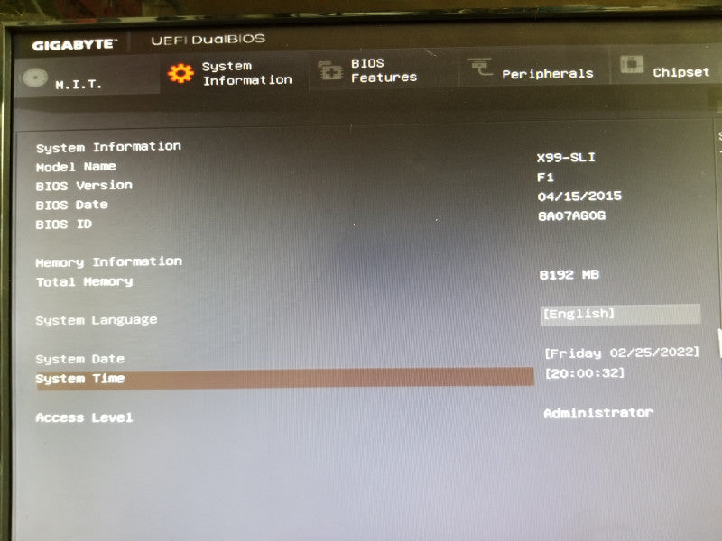 Gigabyte GA-X99-SLI ATX x99 Motherboard w/ Intel Core i7-5820K@3.3GHz, 8GB RAM, NO CPU FAN