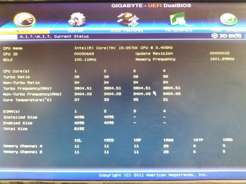 Gigabyte GA-Z77X-UD3H Motherboard w/ i5-3570K@3.4GHz, 8GB RAM
