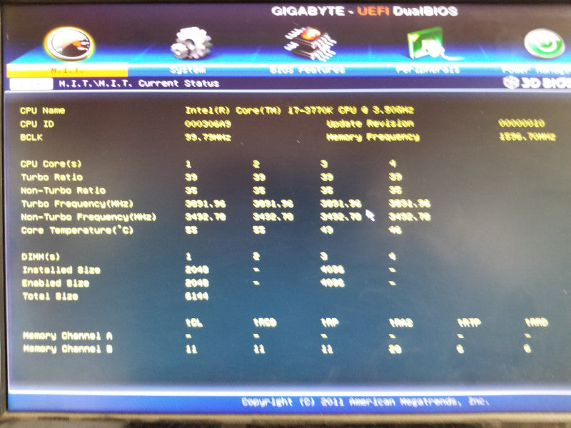 Gigabyte GA-Z77X-UD3H Motherboard w/ i7-3570K@3.5GHz, 6GB RAM, NO CPU FAN