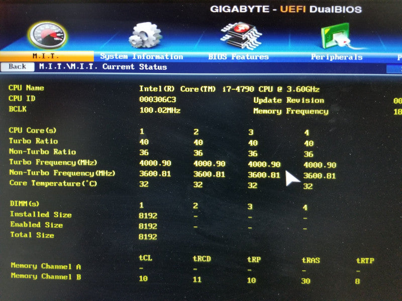 Gigabyte GA-Z97X-SLI Motherboard w/ i7-4790@3.6GHz, 8GB RAM