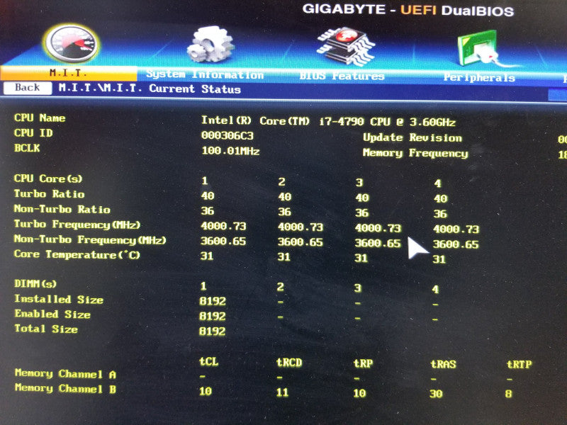 Gigabyte GA-Z97X-UD3H Motherboard w/ i7-4790@3.6GHz, 8GB RAM
