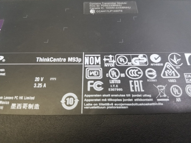 Lenovo M93p/ i5-4570T@2.9GHz / 8GB RAM / NO HDD-SDD =
