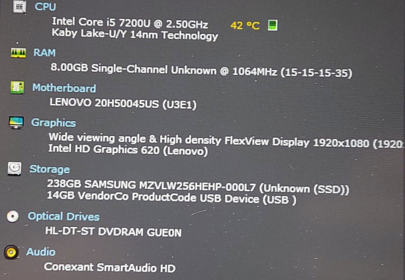 Lenovo Thinkpad E570 Laptop Webcam i5-7200U 2.5ghz 8GB Ram 256GB SSD HDMI 15.6\\"