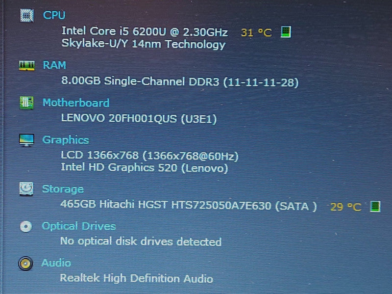 Lenovo ThinkPad T560 i5-6200U 2.3GHz 8GB RAM 500GB HDD 15.6\\"