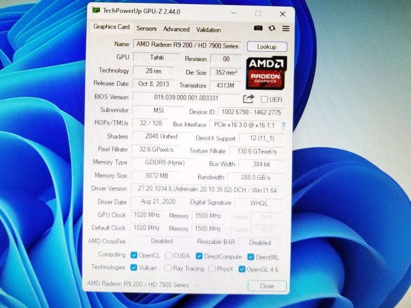 MSI Gaming G Series Radeon R9 200 video graphics card 3GB