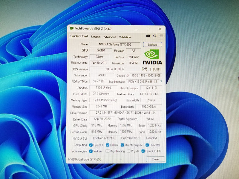 NVIDIA GeForce GTX 690 w/ 3x DVI, 1x Mini Display Port * Tested to work