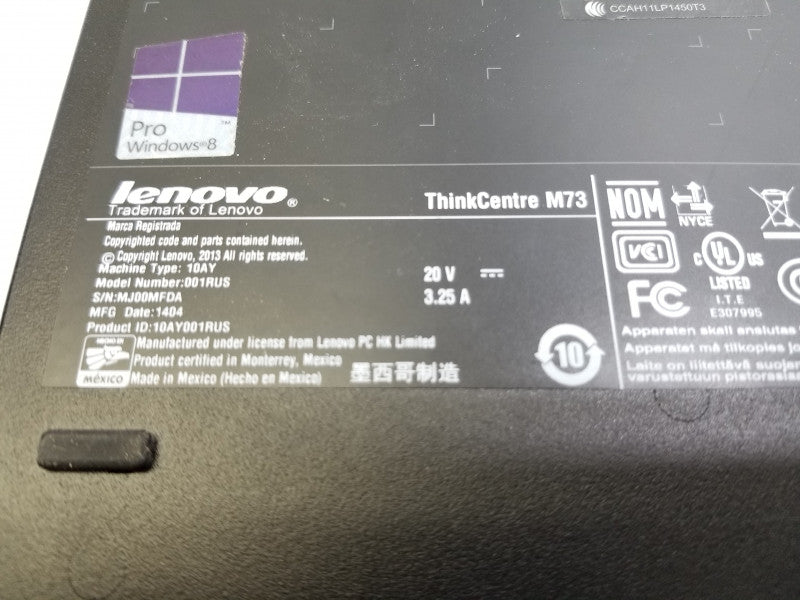Lenovo ThinkCentre M73 i3-4130T@2.9GHz 4GB RAM -NO HDD/Caddie