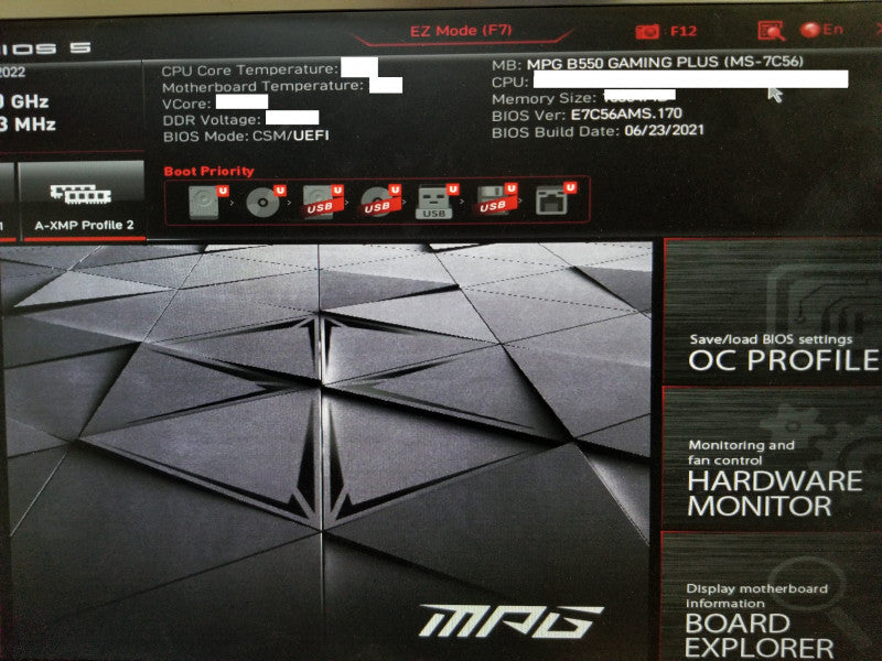 MSI MPG B550 Gaming Plus Gaming PCIe ATX Motherboard