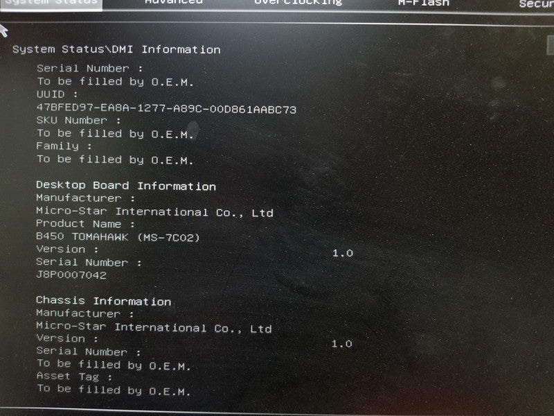 MSI B450 Tomahawk Motherboard