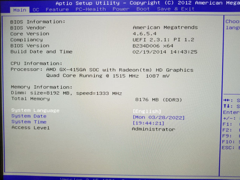 Datto DATTO-1000, AMD GX-415GA, 8GB RAM, No HDDs