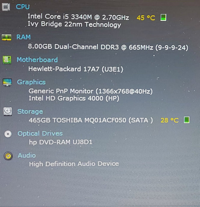 HP Elitebook 8570p i5- 3340M 2.7GHz 8GB 500GB HDD 15.6\\"